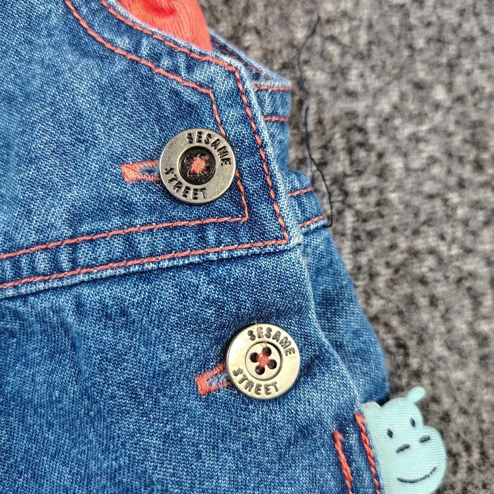 Sesame Street Y2K denim overall set 0/3 month